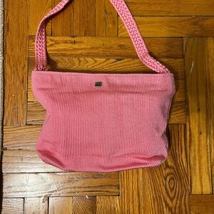Pink Woven Shoulder Bag